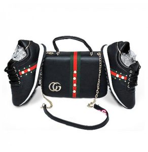 Ensemble Sac à Main & Chaussures – Style Tricolore Chic